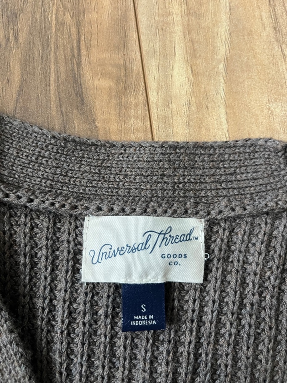 Universal Thread Brown Rib Knit Button Vest - Picture 2 of 3